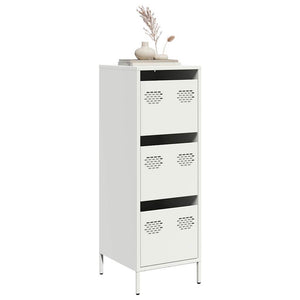 Weißes Highboard aus Stahl, 39x35x103,5 cm