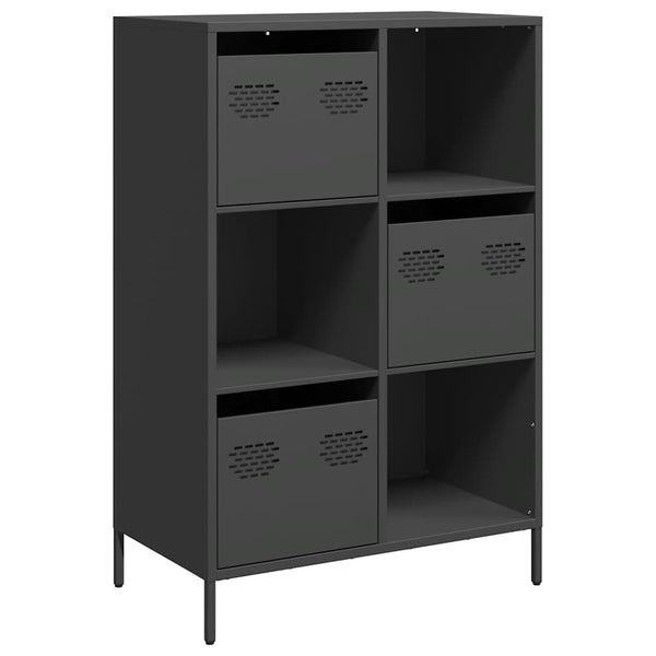 Schwarzes Highboard 68x39x103,5 cm Stahl