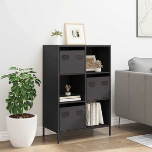 Schwarzes Highboard 68x39x103,5 cm Stahl