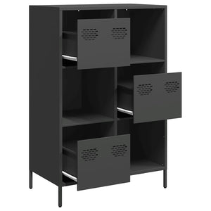 Schwarzes Highboard 68x39x103,5 cm Stahl