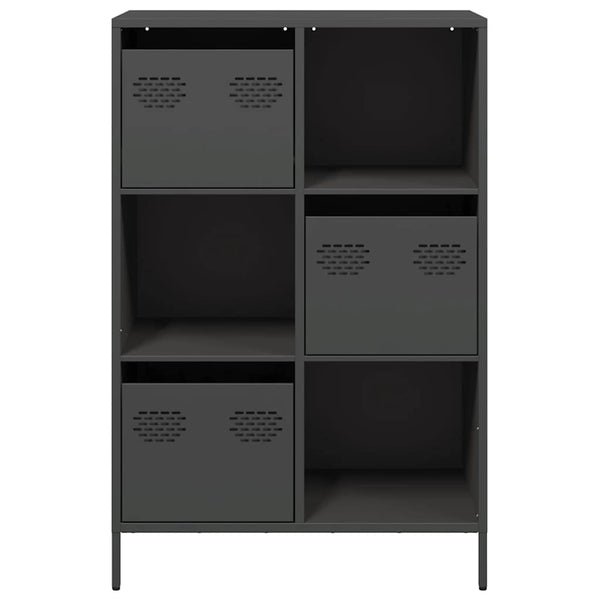 Schwarzes Highboard 68x39x103,5 cm Stahl