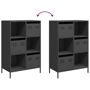 Schwarzes Highboard 68x39x103,5 cm Stahl
