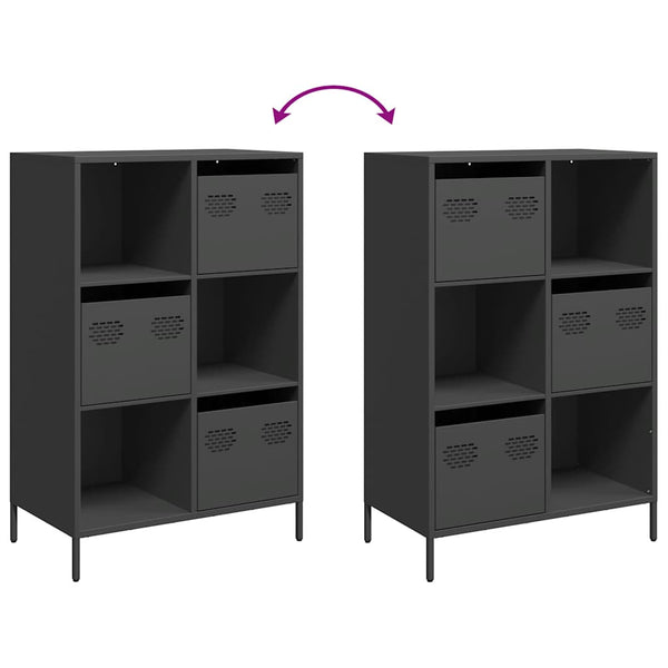 Schwarzes Highboard 68x39x103,5 cm Stahl