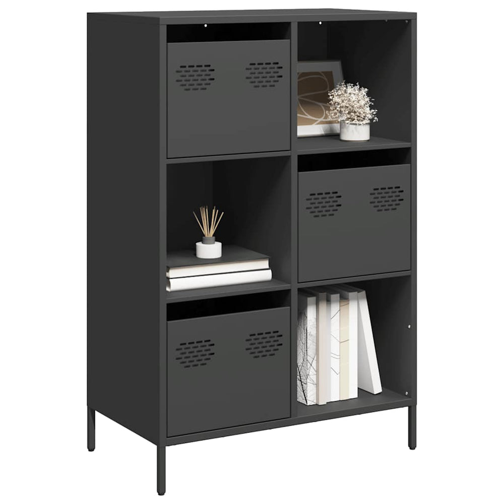 Schwarzes Highboard 68x39x103,5 cm Stahl