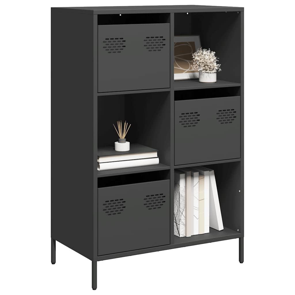 Schwarzes Highboard 68x39x103,5 cm Stahl