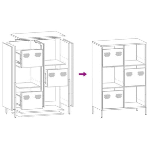 Highboard Rosa Stahl 68x39x103,5 cm