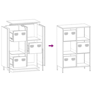 vidaXL Meuble haut anthracite 68x39x103,5 cm acier