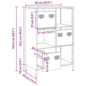vidaXL Meuble haut anthracite 68x39x103,5 cm acier