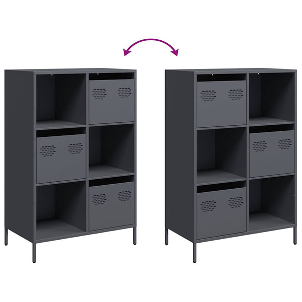 vidaXL Meuble haut anthracite 68x39x103,5 cm acier