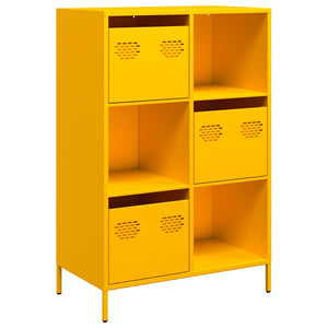 Senfgelbes Highboard Stahl, 68 cm