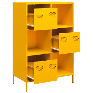 Senfgelbes Highboard Stahl, 68 cm