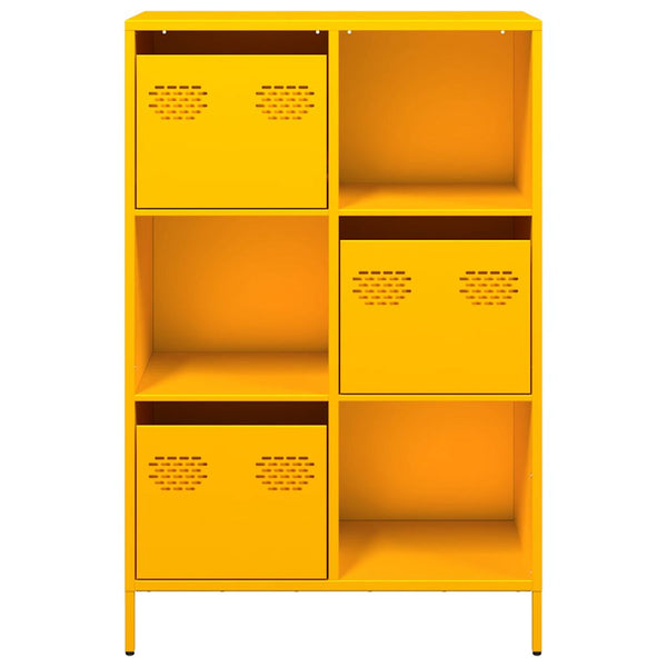 Senfgelbes Highboard Stahl, 68 cm