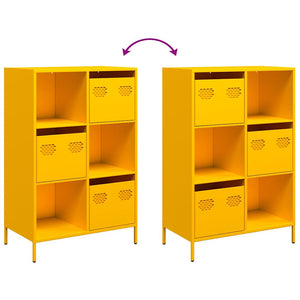 Senfgelbes Highboard Stahl, 68 cm
