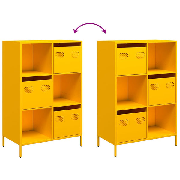 Senfgelbes Highboard Stahl, 68 cm