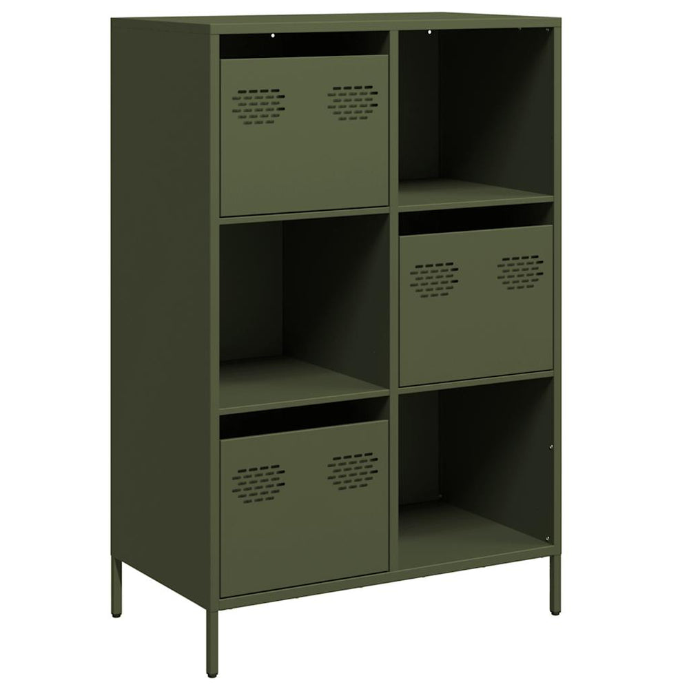 Olivgrünes Highboard 68x39x103,5 cm Stahl