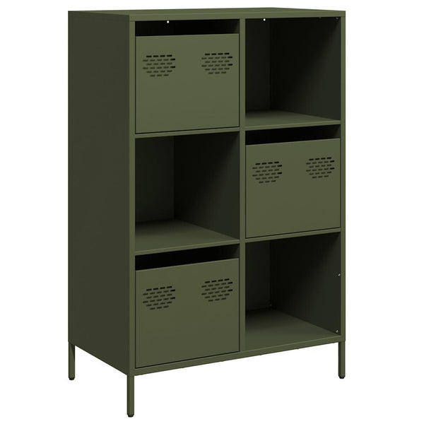 Olivgrünes Highboard 68x39x103,5 cm Stahl
