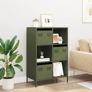 Olivgrünes Highboard 68x39x103,5 cm Stahl