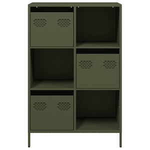 Olivgrünes Highboard 68x39x103,5 cm Stahl