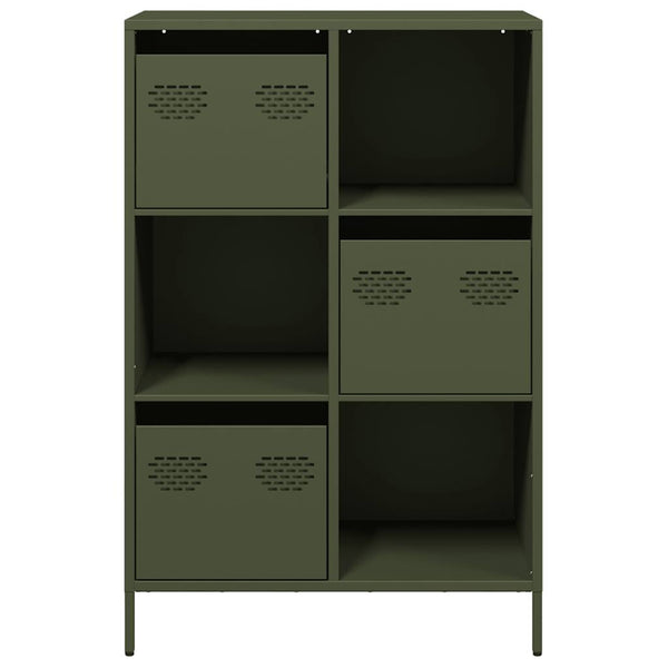 Olivgrünes Highboard 68x39x103,5 cm Stahl