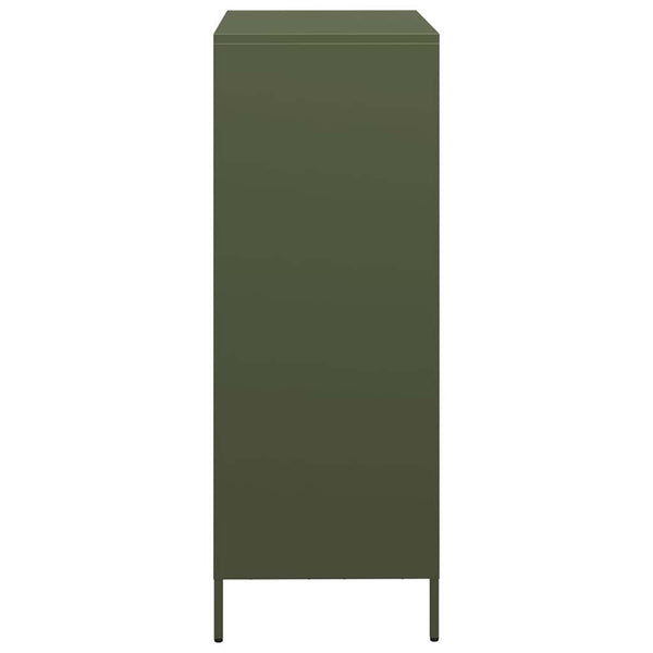 Olivgrünes Highboard 68x39x103,5 cm Stahl