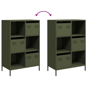Olivgrünes Highboard 68x39x103,5 cm Stahl