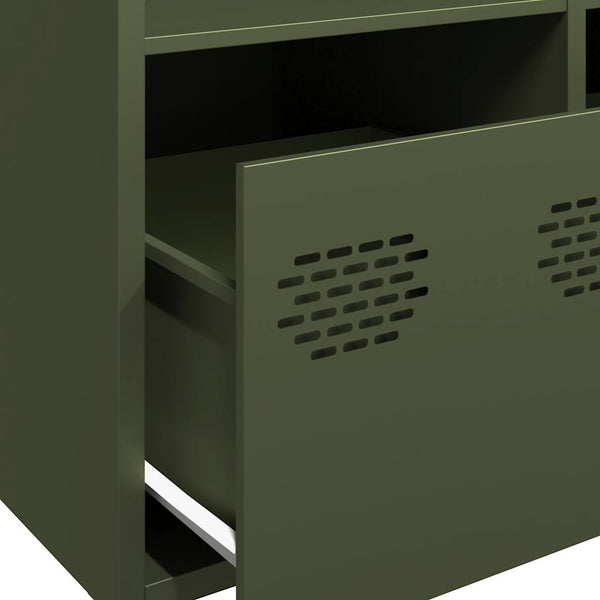 Olivgrünes Highboard 68x39x103,5 cm Stahl