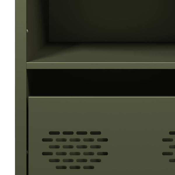 Olivgrünes Highboard 68x39x103,5 cm Stahl