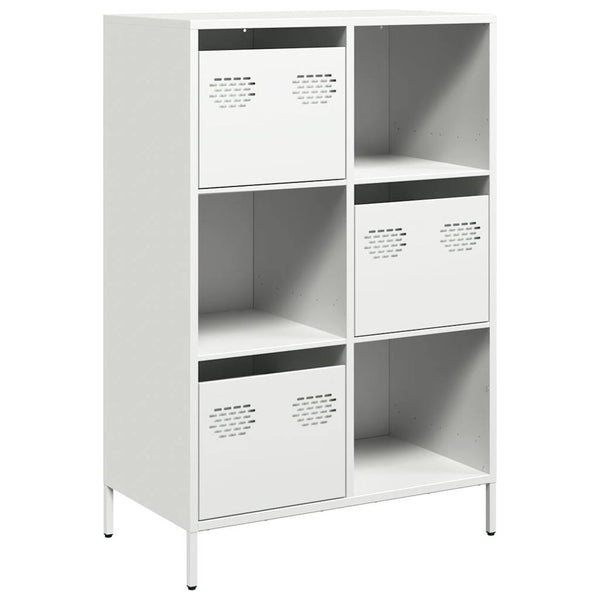 Weißes Highboard aus Stahl, 68x39x103,5 cm