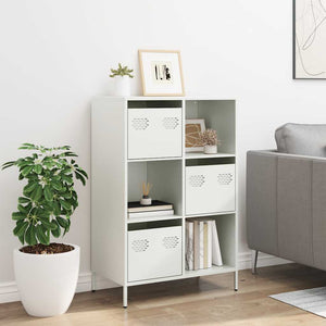 Weißes Highboard aus Stahl, 68x39x103,5 cm