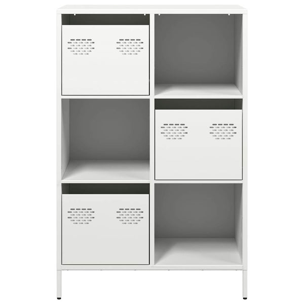 Weißes Highboard aus Stahl, 68x39x103,5 cm
