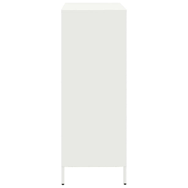 Weißes Highboard aus Stahl, 68x39x103,5 cm