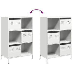 Weißes Highboard aus Stahl, 68x39x103,5 cm