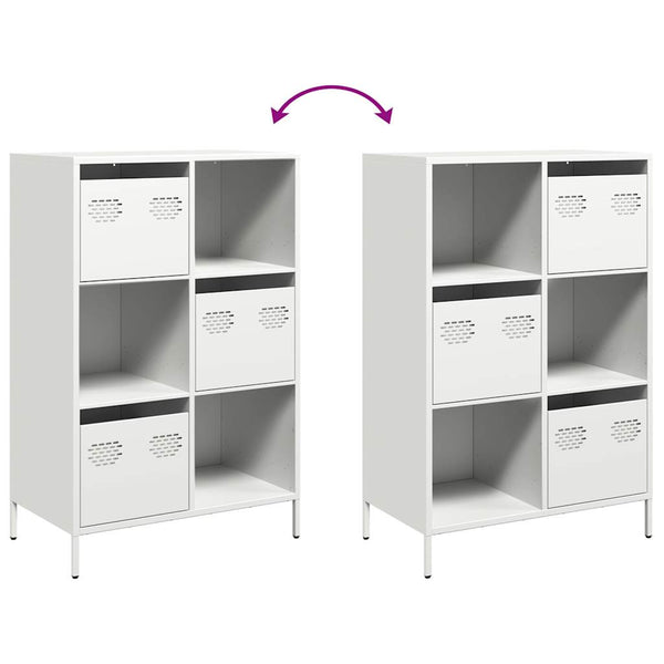 Weißes Highboard aus Stahl, 68x39x103,5 cm