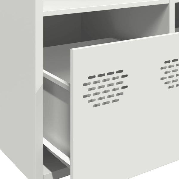 Weißes Highboard aus Stahl, 68x39x103,5 cm