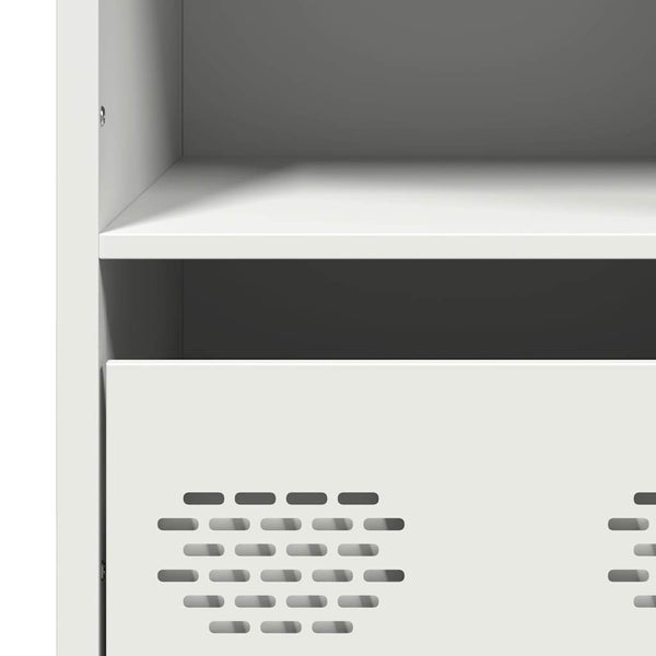 Weißes Highboard aus Stahl, 68x39x103,5 cm