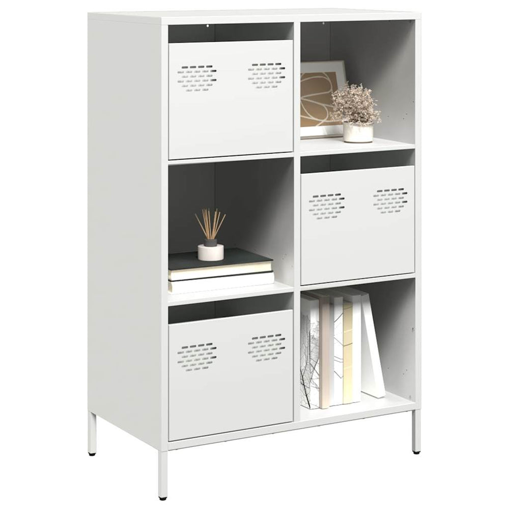 Weißes Highboard aus Stahl, 68x39x103,5 cm