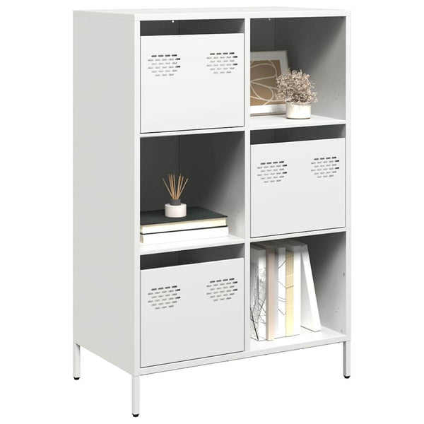 Weißes Highboard aus Stahl, 68x39x103,5 cm