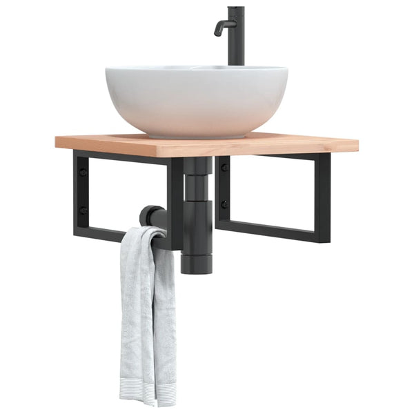 Waschbeckenregal Buche Massivholz Wandmontage