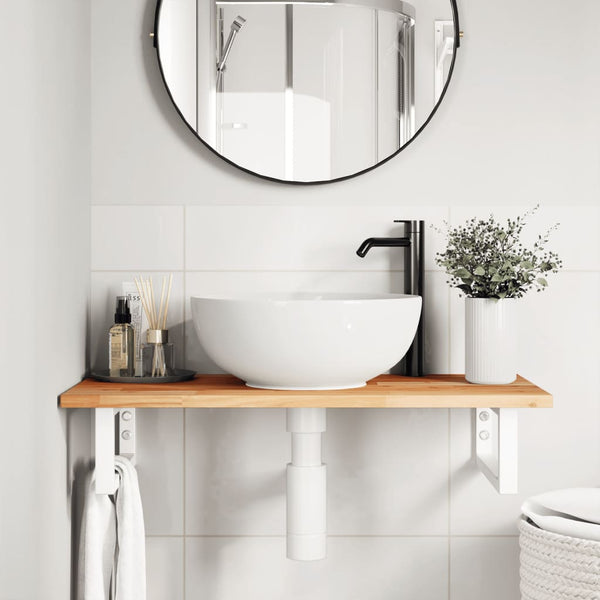 Waschbeckenregal Wandmontage Akazienholz Stahl