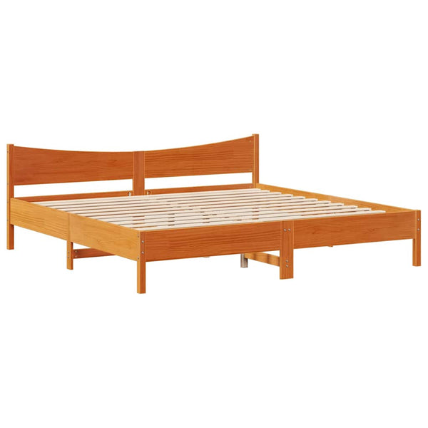 vidaXL Lit en bois massif avec tiroirs Marron ciré 180x200 cm Pin