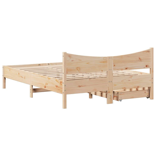 Massivholzbett Kiefer 160x200 cm mit Schubladen