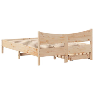 Massivholzbett Kiefer 140x200 mit Schubladen