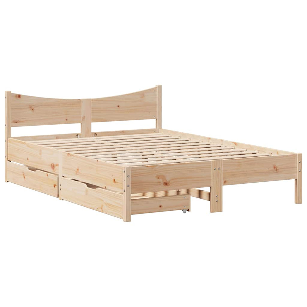 vidaXL Lit en bois massif avec tiroirs 120x200 cm pin