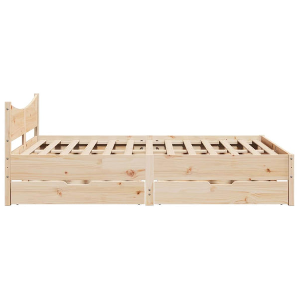 Massivholzbett 140x190 cm mit Schubladen