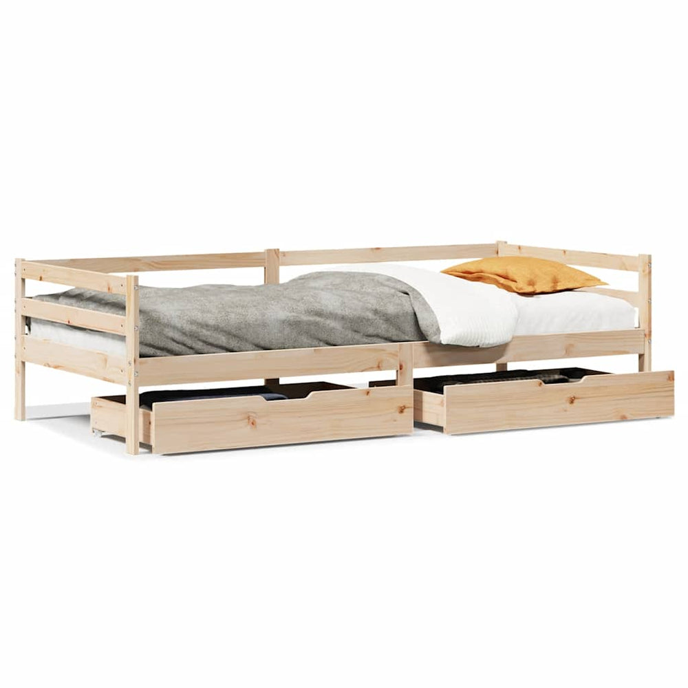 vidaXL Day Bed with Drawers 80x200 cm Solid Pine Wood