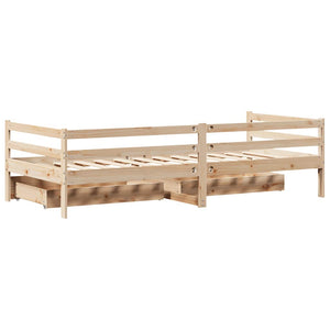 Tagesbett 80x200 cm Kiefer Massivholz mit Schubladen