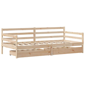 Tagesbett mit Schubladen Weiß 80x200 cm