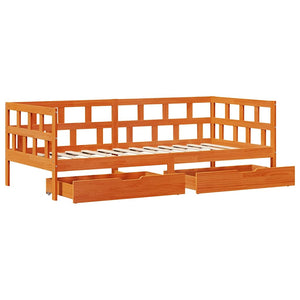 Tagesbett mit Schubladen 90x200 cm Massivholz