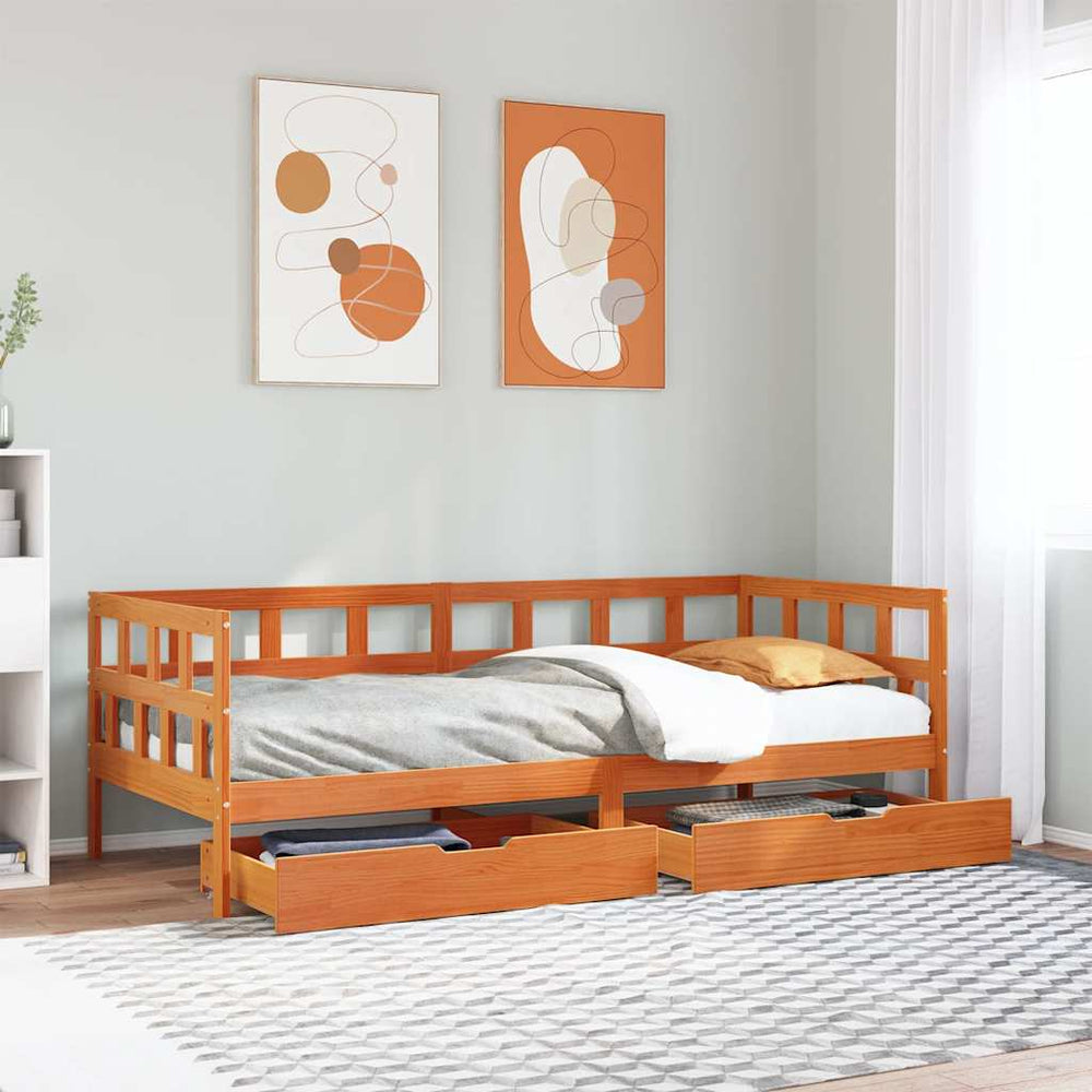 Tagesbett mit Schubladen 90x200 cm Massivholz