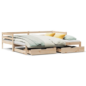 Ausziehbares Tagesbett mit Schubladen 90x190 cm